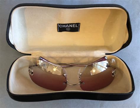 chanel vintage rimless cc sunglasses